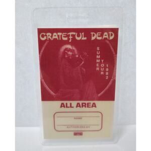 Grateful Dead Backstage Pass Original 1982 Skeleton Fiddler Plastic Laminated